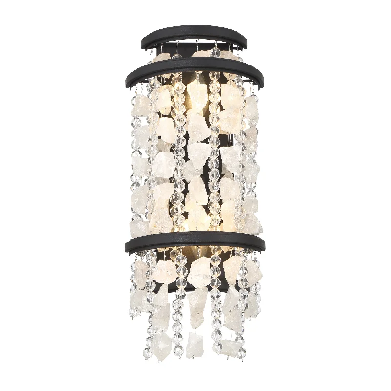 Dust - Resistant Industrial Lighting for Dirty WorkspacesShimmering Elegance 18" 2 Lights Wall Scocne Black Finish Dust - Resistant Industrial Lighting for Dirty WorkspacesShimmering Elegance 18" 2 Lights Wall Scocne Black Finish