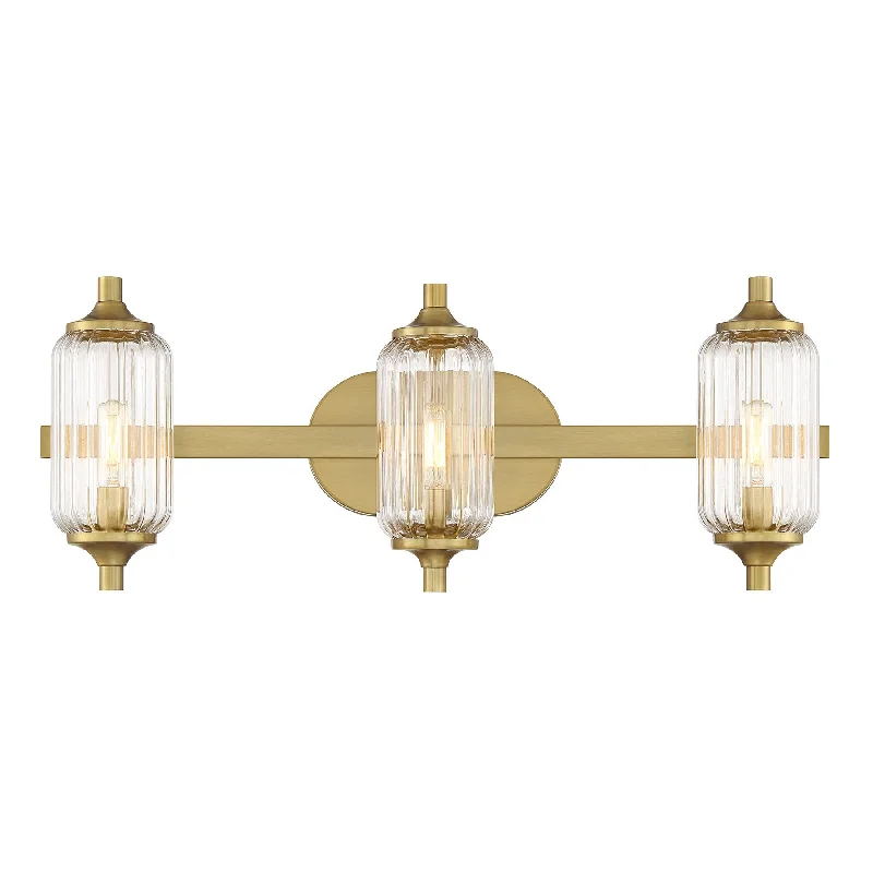 Track lighting with clear glass shadesHolton 3-Light Vanity Light