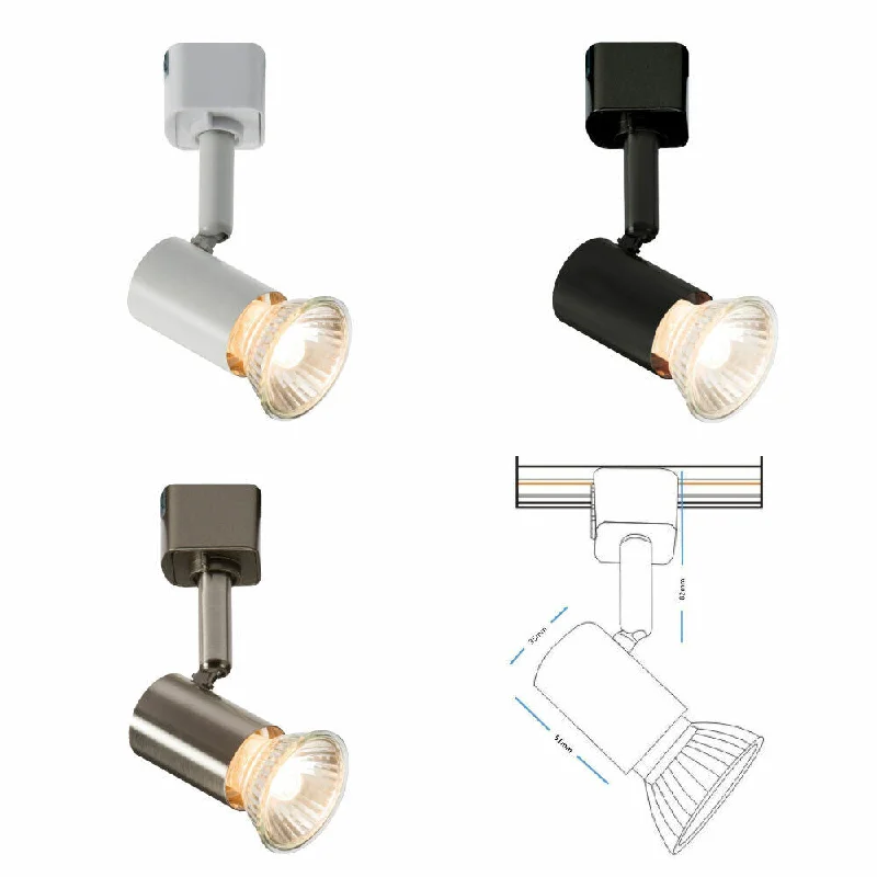 Track lighting with a brushed nickel finishKnightsbridge Single Circuit Multi Direction Shop Kitchen Display Track Spot Light GU10 LED Track lighting with a brushed nickel finishKnightsbridge Single Circuit Multi Direction Shop Kitchen Display Track Spot Light GU10 LED