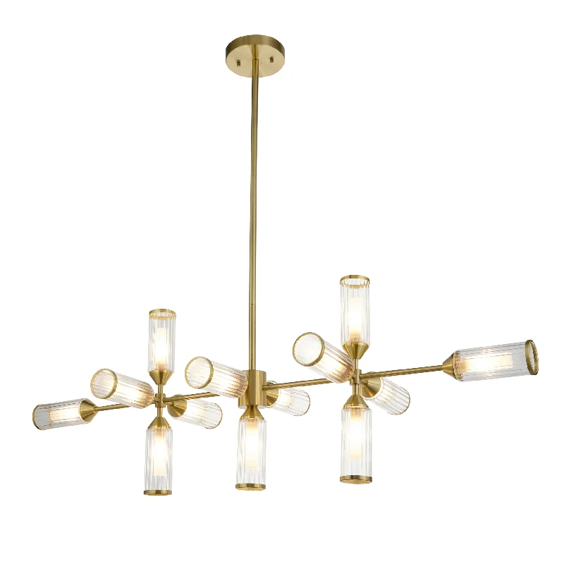 Track lighting for task lighting in workshopsHourglass 13Lt Linear Pendant - Satin Brass Track lighting for task lighting in workshopsHourglass 13Lt Linear Pendant - Satin Brass