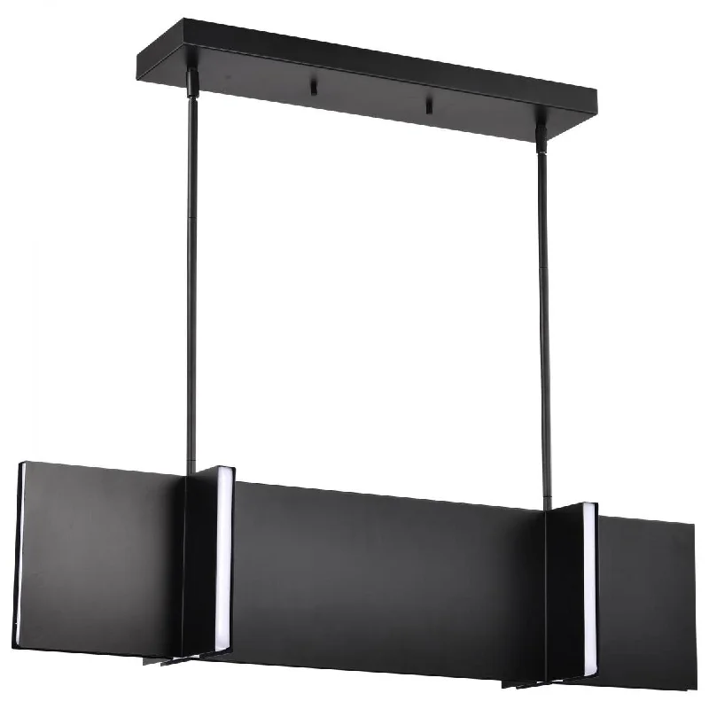 Industrial Lighting for Metal Fabrication ShopsBlaine 37" LED Kitchen Island Pendant Light, Matte Black Finish