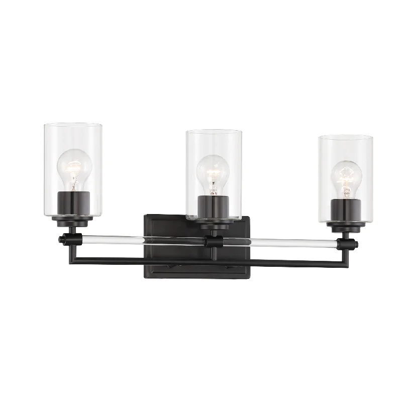 Industrial Lighting for Metal Fabrication ShopsBinsley 24" 3 Lights Vanity Light Black Finish Industrial Lighting for Metal Fabrication ShopsBinsley 24" 3 Lights Vanity Light Black Finish