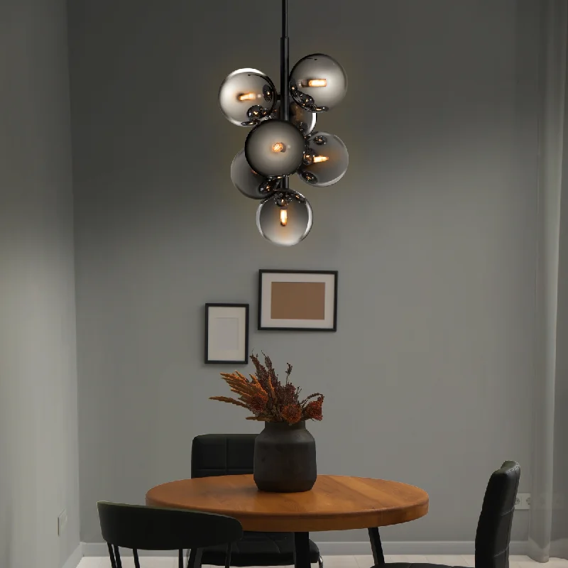 Track lighting with a brushed nickel finishPhilips Celestial 7-head Suspended Chandelier (Black) Track lighting with a brushed nickel finishPhilips Celestial 7-head Suspended Chandelier (Black)