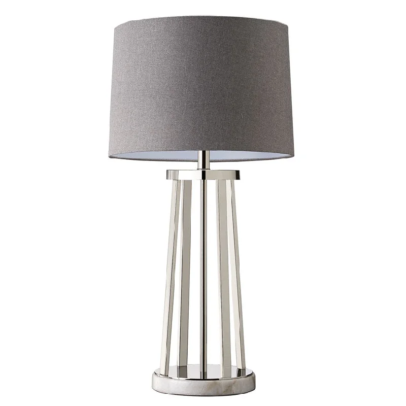 Track lighting with a brushed nickel finishEdison Polished Nickel Table Lamp W/ Grey Shade Track lighting with a brushed nickel finishEdison Polished Nickel Table Lamp W/ Grey Shade