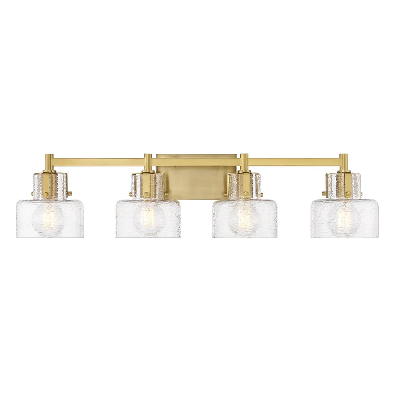 Track lighting with clear glass shadesDover 4-Light Vanity Light
