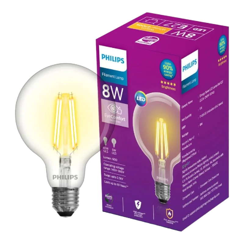 Commercial - grade track lighting for storesPhilips Filament LED Bulb (E27 base, G95 bulb) Commercial - grade track lighting for storesPhilips Filament LED Bulb (E27 base, G95 bulb)