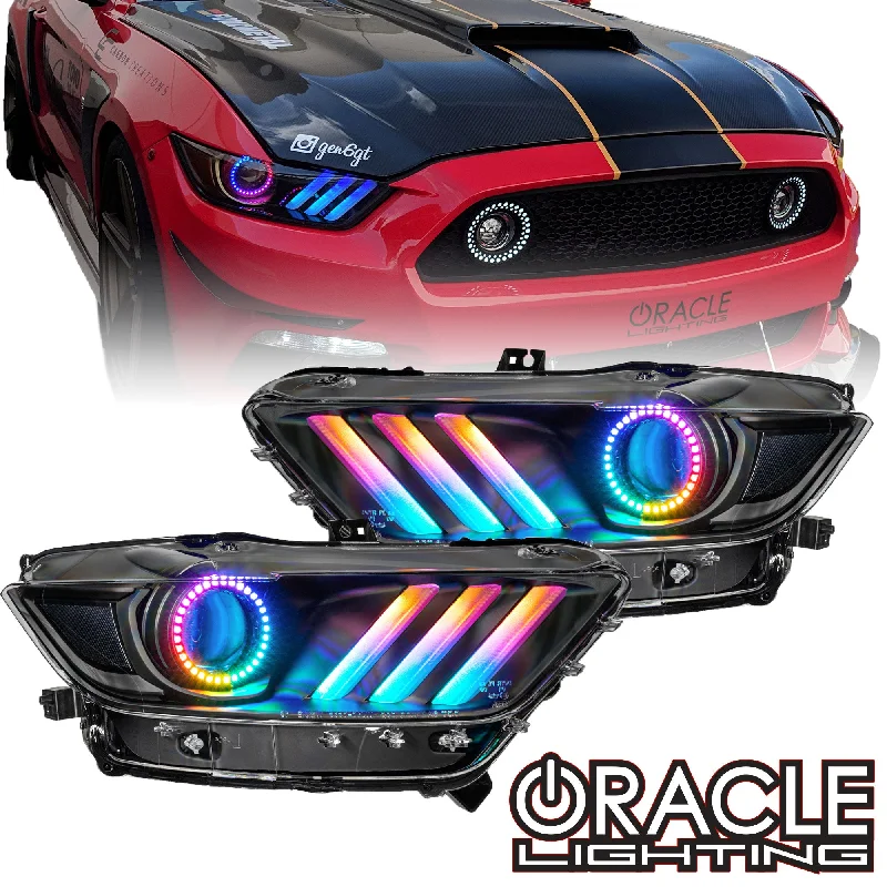Track lighting for task lighting in workshops2015-2017 Ford Mustang Pre-Assembled Headlights -Dynamic ColorSHIFT RGB+A -Black Edition