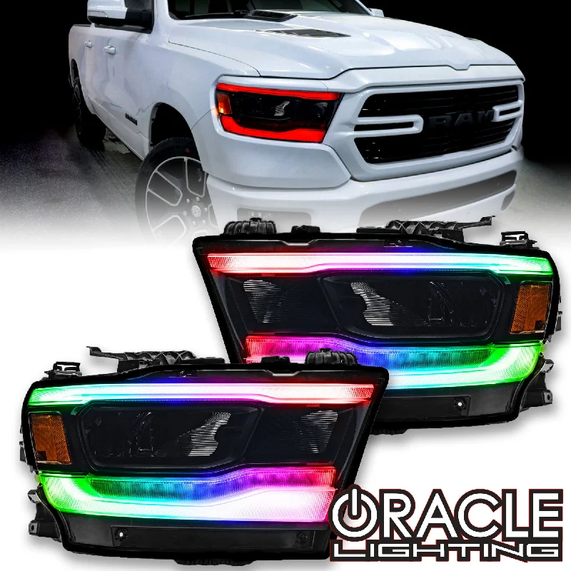 Track lighting with multiple heads for flexibilityORACLE Lighting 2019-2024 Dodge RAM 1500 ColorSHIFT RGB+W Headlight DRL Upgrade Kit - Reflector LED Headlights Track lighting with multiple heads for flexibilityORACLE Lighting 2019-2024 Dodge RAM 1500 ColorSHIFT RGB+W Headlight DRL Upgrade Kit - Reflector LED Headlights