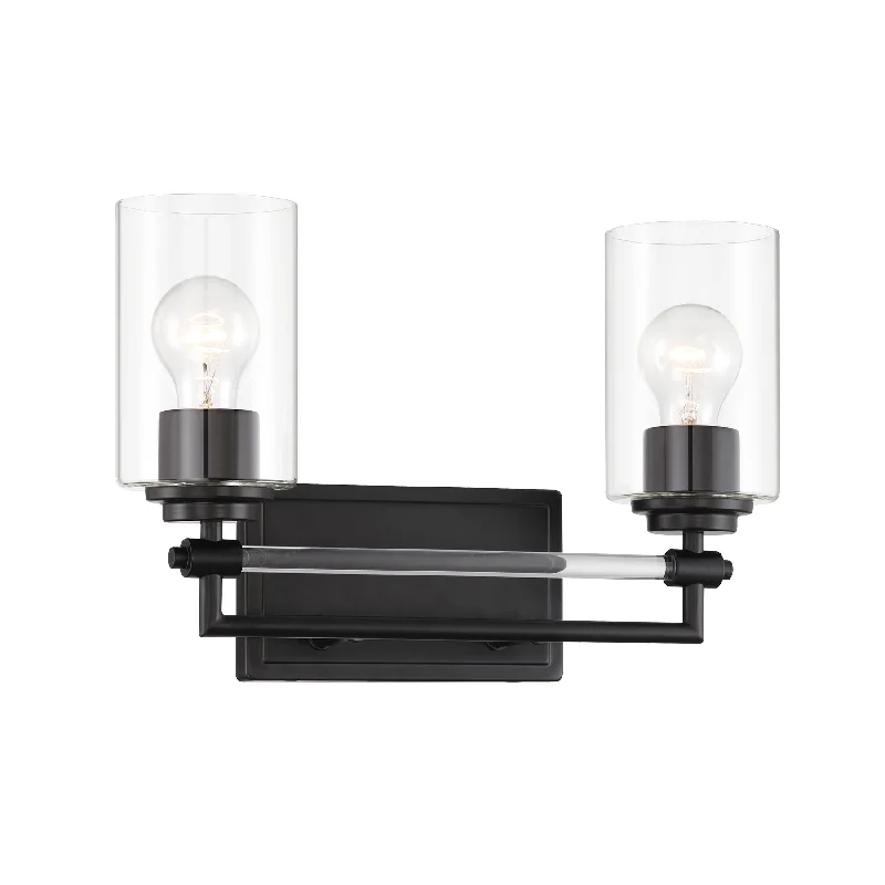 Industrial Lighting for Chemical PlantsBinsley 16" 2 Lights Vanity Light Black Finish Industrial Lighting for Chemical PlantsBinsley 16" 2 Lights Vanity Light Black Finish