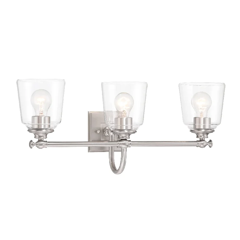 Industrial Area Lighting for Large Open SpacesAntonia 25" 3 Lights Vanity Light Brushed Nickel Finish