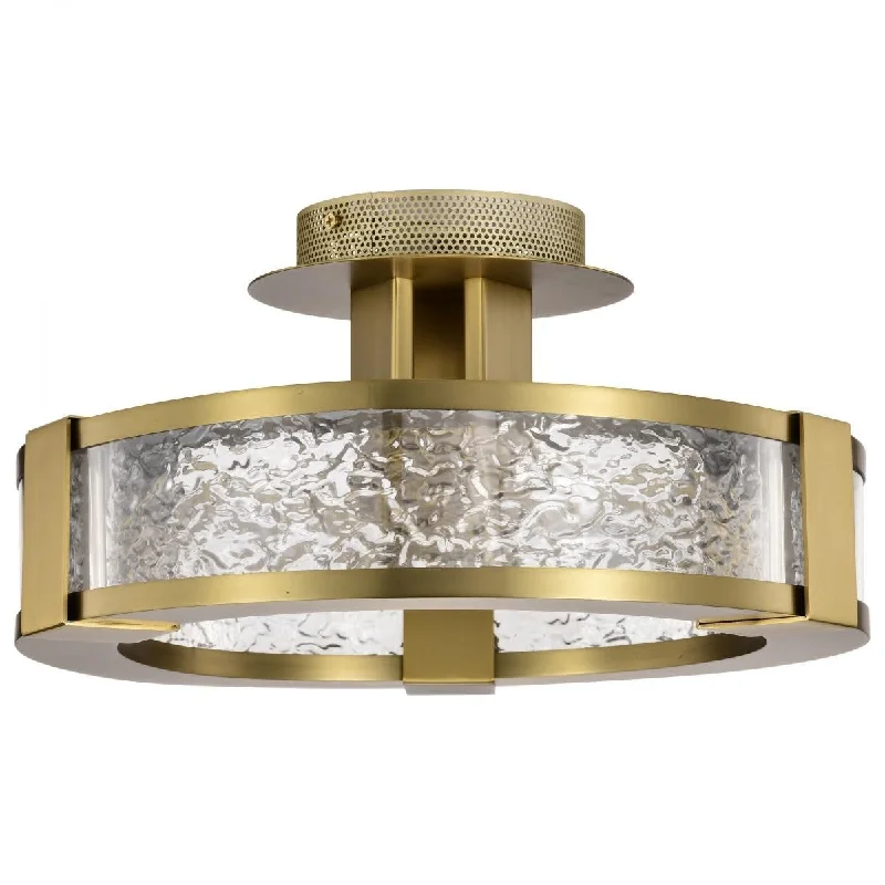 High - Bay LED Industrial Lighting for WarehousesDarrow 14" LED Semi-Flush Mount Light, Vintage Brass Finish High - Bay LED Industrial Lighting for WarehousesDarrow 14" LED Semi-Flush Mount Light, Vintage Brass Finish