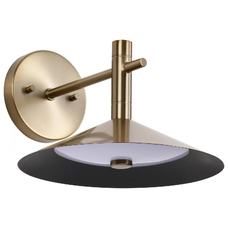 Industrial Lighting with High CRI (Color Rendering Index) for True Color PerceptionCorrine 10" LED Wall Sconce, Burnished Brass Finish Industrial Lighting with High CRI (Color Rendering Index) for True Color PerceptionCorrine 10" LED Wall Sconce, Burnished Brass Finish