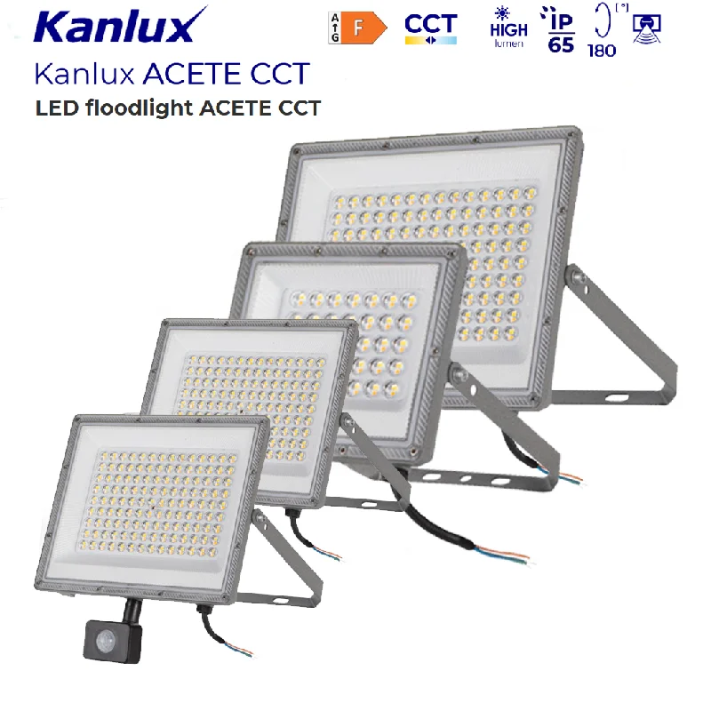 Industrial - style track lighting for loftsKanlux ACETE LED Outdoor Floodlight CCT 3000K 4000K 6500K IP65 with/without Sensor - 10W to 100W Options Industrial - style track lighting for loftsKanlux ACETE LED Outdoor Floodlight CCT 3000K 4000K 6500K IP65 with/without Sensor - 10W to 100W Options