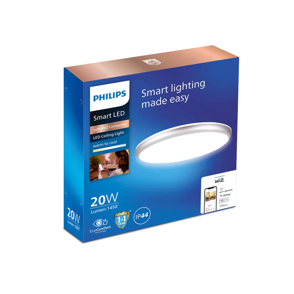 Track lighting with a brushed nickel finishPhilips Smart WiFi LED Ceiling light (Wiz Connected) Track lighting with a brushed nickel finishPhilips Smart WiFi LED Ceiling light (Wiz Connected)