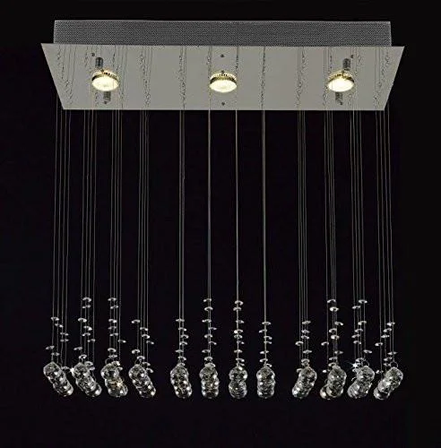 Rustic Wood Chandeliers for Country - Style HousesRustic Wood Chandeliers for Country - Style HousesThree light Modern Chandelier Rain Drop Lighting Crystal Ball Fixture Pendant Ceiling Lamp H31 X W25 X Depth 10 Modern - C9076-strings