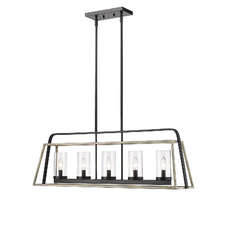 Chandeliers for Dining Rooms to Set the Mood for MealsChandeliers for Dining Rooms to Set the Mood for Meals5 Lamps Bonnie Island Chandelier - Matte Black / Grey Wood Finish - Clear Glass - 37.5in Diameter - E12 Candelabra Base