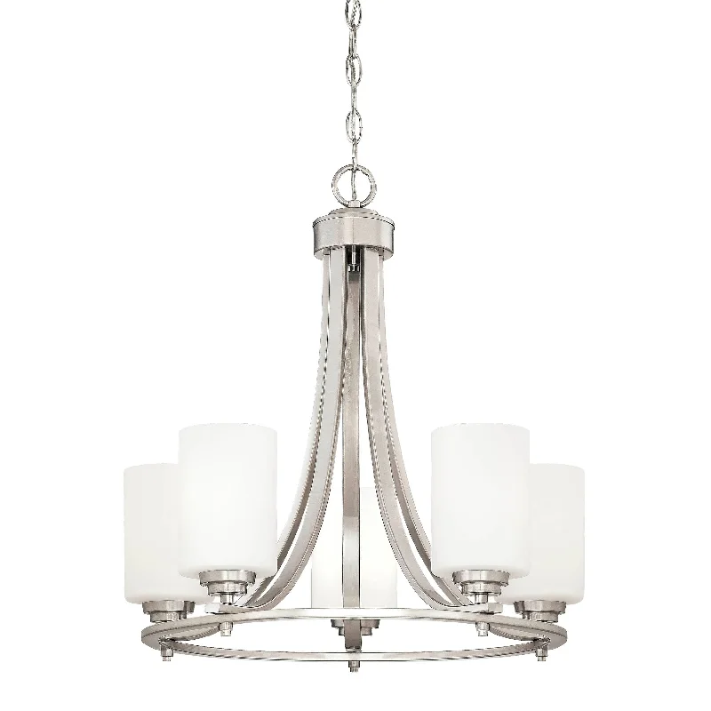 Oversized Chandeliers as a Statement Piece in Living RoomsOversized Chandeliers as a Statement Piece in Living Rooms5 Lamps Bristo Chandelier - Satin Nickel - Etched White Glass - 21in Diameter - E26 Medium Base