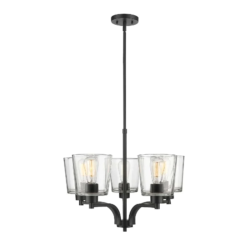 Chandeliers with Multiple Lights for Maximum IlluminationChandeliers with Multiple Lights for Maximum Illumination5 Lamps Evalon Chandelier - Matte Black Finish - Clear Glass - 24in Diameter - E26 Medium Base Chandeliers with Multiple Lights for Maximum IlluminationChandeliers with Multiple Lights for Maximum Illumination5 Lamps Evalon Chandelier - Matte Black Finish - Clear Glass - 24in Diameter - E26 Medium Base