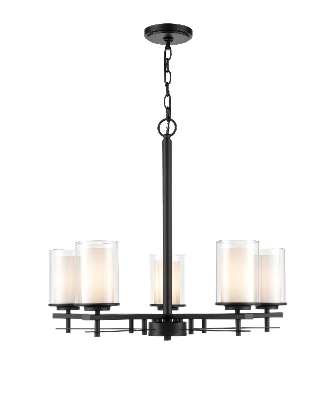 Chandeliers with Dimmable Lights for Ambiance ControlChandeliers with Dimmable Lights for Ambiance Control5 Lamps Huderson Chandelier - Matte Black - Clear Out / Etched White Inside Glass - 26in Diameter - E26 Medium Base Chandeliers with Dimmable Lights for Ambiance ControlChandeliers with Dimmable Lights for Ambiance Control5 Lamps Huderson Chandelier - Matte Black - Clear Out / Etched White Inside Glass - 26in Diameter - E26 Medium Base