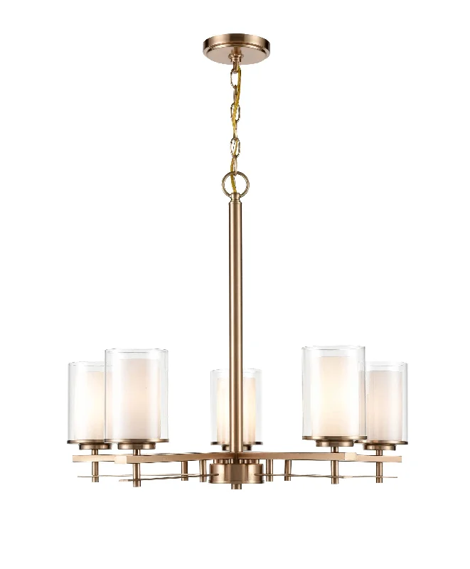 Chandeliers with Adjustable Height for Custom InstallationChandeliers with Adjustable Height for Custom Installation5 Lamps Huderson Chandelier - Modern Gold - Clear Out / Etched White Inside Glass - 26in Diameter - E26 Medium Base Chandeliers with Adjustable Height for Custom InstallationChandeliers with Adjustable Height for Custom Installation5 Lamps Huderson Chandelier - Modern Gold - Clear Out / Etched White Inside Glass - 26in Diameter - E26 Medium Base