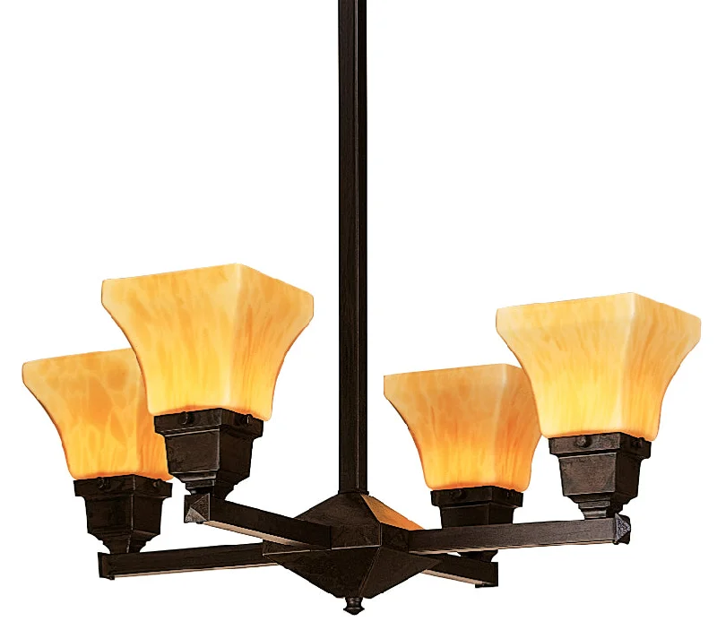 Chandeliers with Metal Frames in Bronze FinishChandeliers with Metal Frames in Bronze FinishArroyo Ruskin RCH-4U-BZ Chandelier Light - Bronze