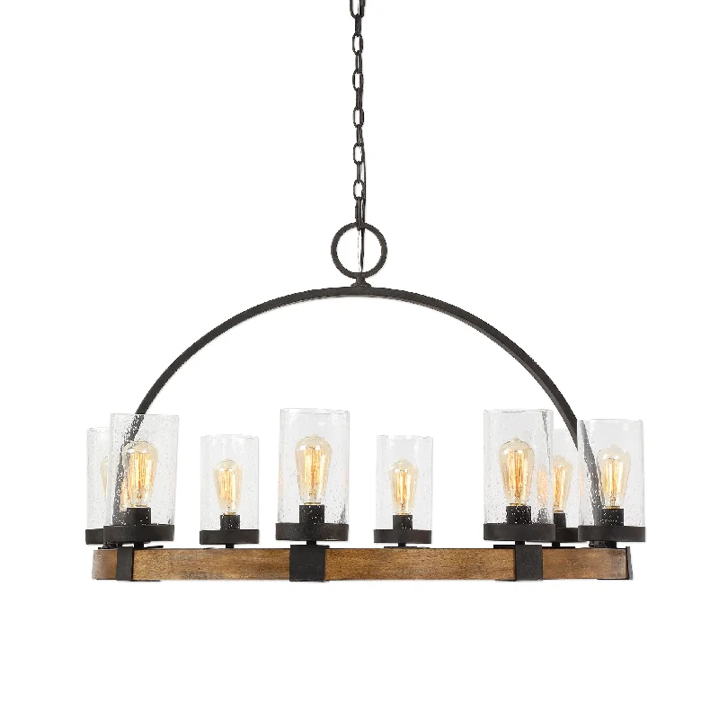 Chandeliers with Clear Crystal for a Sparkling EffectChandeliers with Clear Crystal for a Sparkling EffectATWOOD 8 LIGHT WAGON WHEEL PENDANT