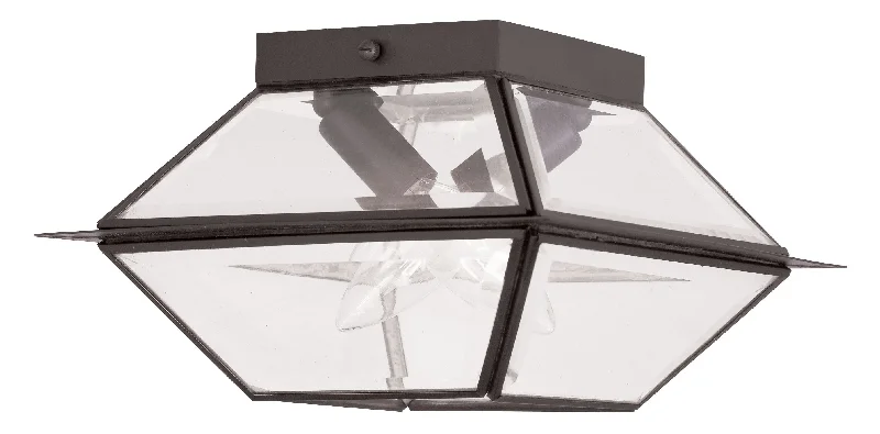 Chandeliers with Metal Frames in Copper FinishChandeliers with Metal Frames in Copper FinishLivex Westover 2 Light Bronze Outdoor Flush Mount - C185-2184-07