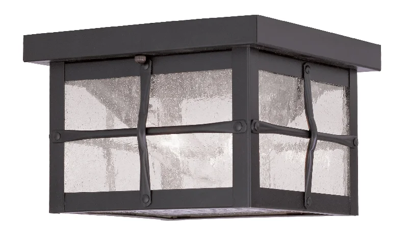 Chandeliers with Murano Glass for a High - End Artistic TouchChandeliers with Murano Glass for a High - End Artistic TouchLivex Brighton 2 Light Hammered BZ Outdoor Flush Mount - C185-2688-07