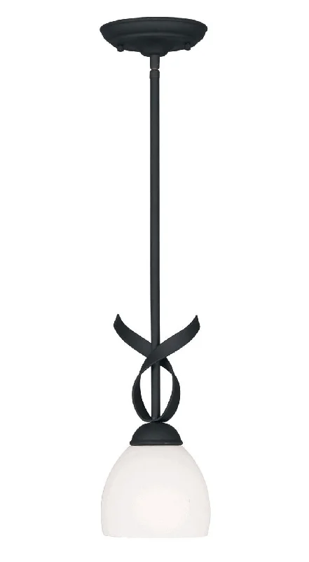 Chandeliers with Metal Frames in Copper FinishChandeliers with Metal Frames in Copper FinishLivex Brookside 1 Light Black Mini Pendant - C185-4750-04