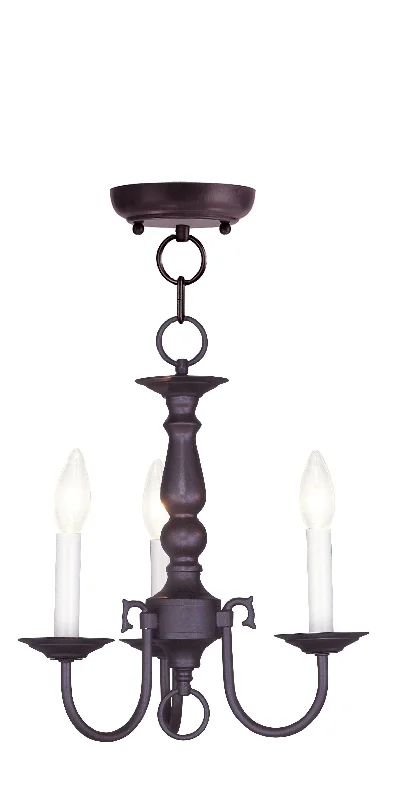 Chandeliers with Metal Frames in Silver FinishChandeliers with Metal Frames in Silver FinishLivex Williamsburgh 3 Light Bronze Mini Chandelier - C185-5013-07 Chandeliers with Metal Frames in Silver FinishChandeliers with Metal Frames in Silver FinishLivex Williamsburgh 3 Light Bronze Mini Chandelier - C185-5013-07
