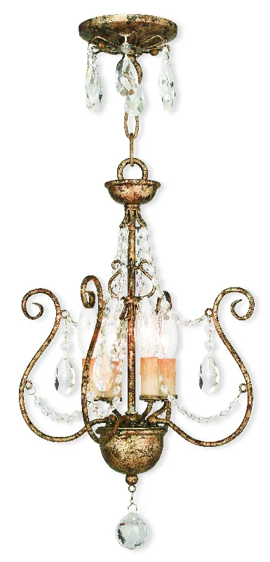 Chandeliers with Venetian Glass for a Luxurious LookChandeliers with Venetian Glass for a Luxurious LookLivex Isabella 4 Light EB Mini Chandelier/Ceiling Mount - C185-51914-36