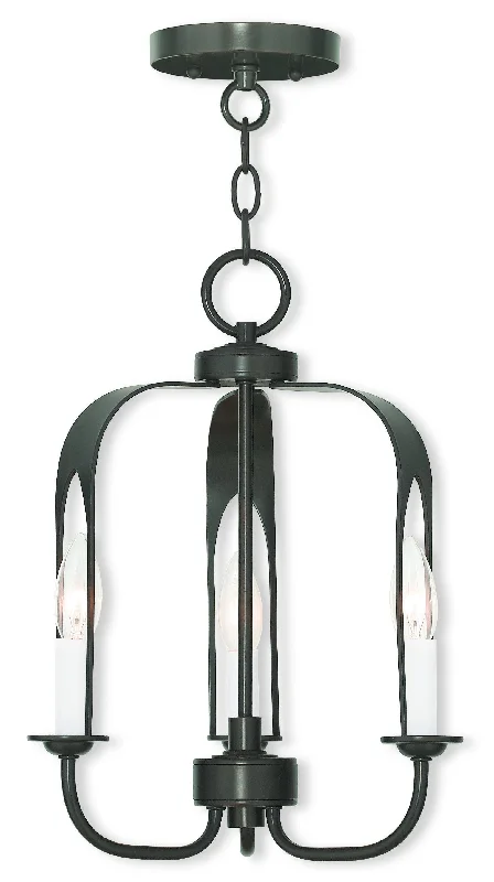 Ceiling - Mounted Chandeliers for Standard CeilingsCeiling - Mounted Chandeliers for Standard CeilingsLivex Addison 3 Light EBZ Mini Chandelier/Flush Mount - C185-51933-92