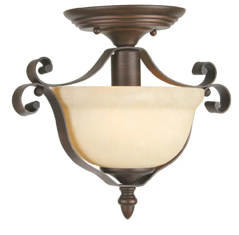 Rustic Wood Chandeliers for Country - Style HousesRustic Wood Chandeliers for Country - Style HousesLivex Manchester 1 Light Imperial Bronze Semi Flush - C185-6148-58