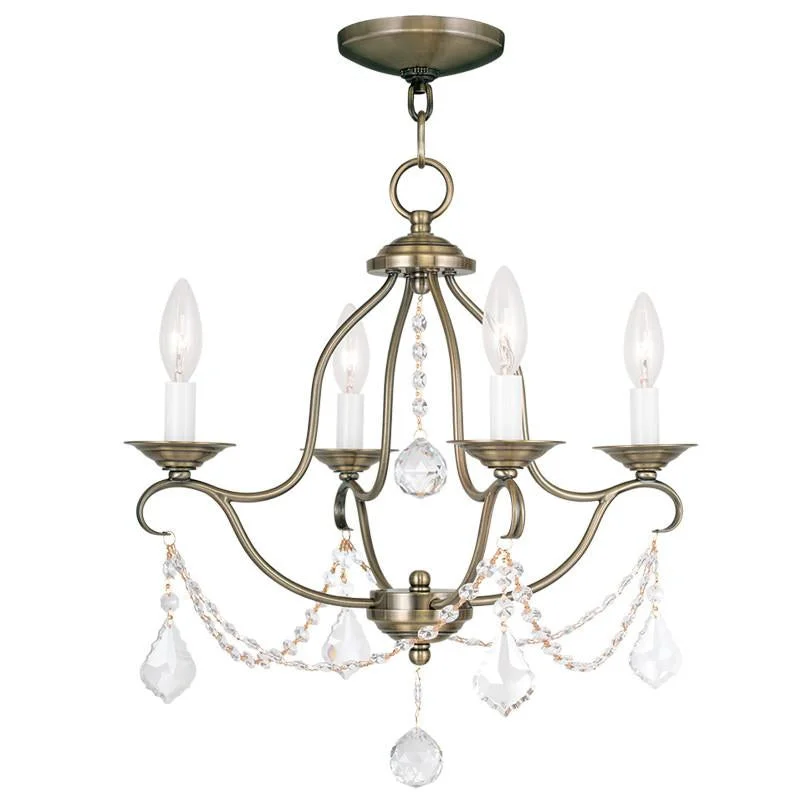 Chandeliers with Murano Glass for a High - End Artistic TouchChandeliers with Murano Glass for a High - End Artistic TouchLivex Chesterfield 4 Light Antique Brass Mini Chandelier - C185-6424-01 Chandeliers with Murano Glass for a High - End Artistic TouchChandeliers with Murano Glass for a High - End Artistic TouchLivex Chesterfield 4 Light Antique Brass Mini Chandelier - C185-6424-01