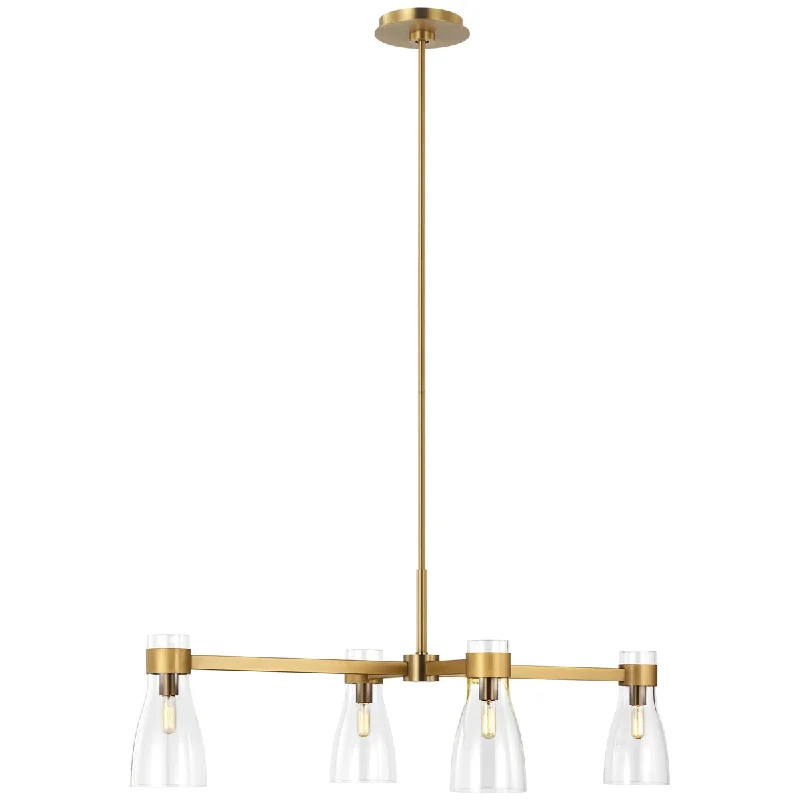 Chandeliers with Metal Frames in Silver FinishChandeliers with Metal Frames in Silver FinishFeiss Aerin Moritz 4-Light Linear Chandelier