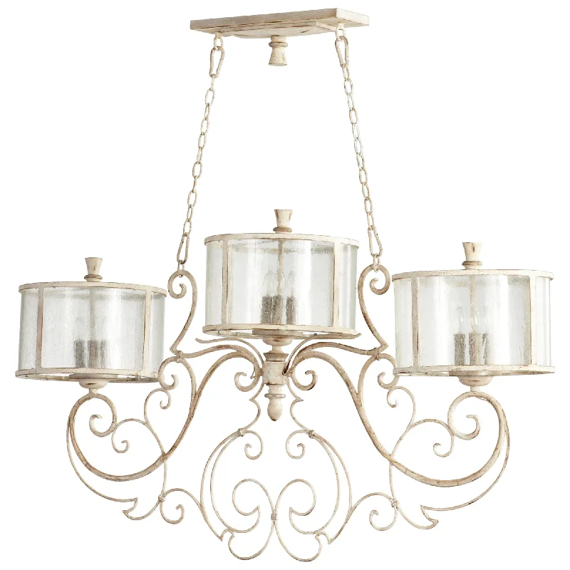 Victorian - Inspired Chandeliers with Ornate DetailsVictorian - Inspired Chandeliers with Ornate DetailsFlorine Nine Light Island