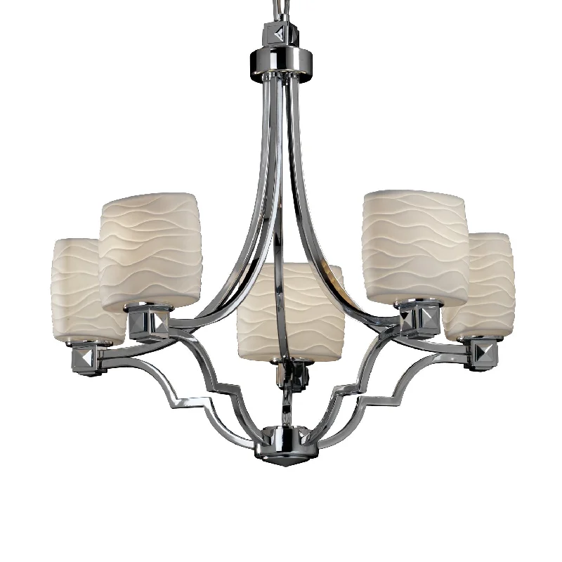 Ceiling - Mounted Chandeliers for Standard CeilingsCeiling - Mounted Chandeliers for Standard CeilingsJustice Designs Limoges POR-8500-30-WAVE-CROM Chandelier Light - Polished Chrome