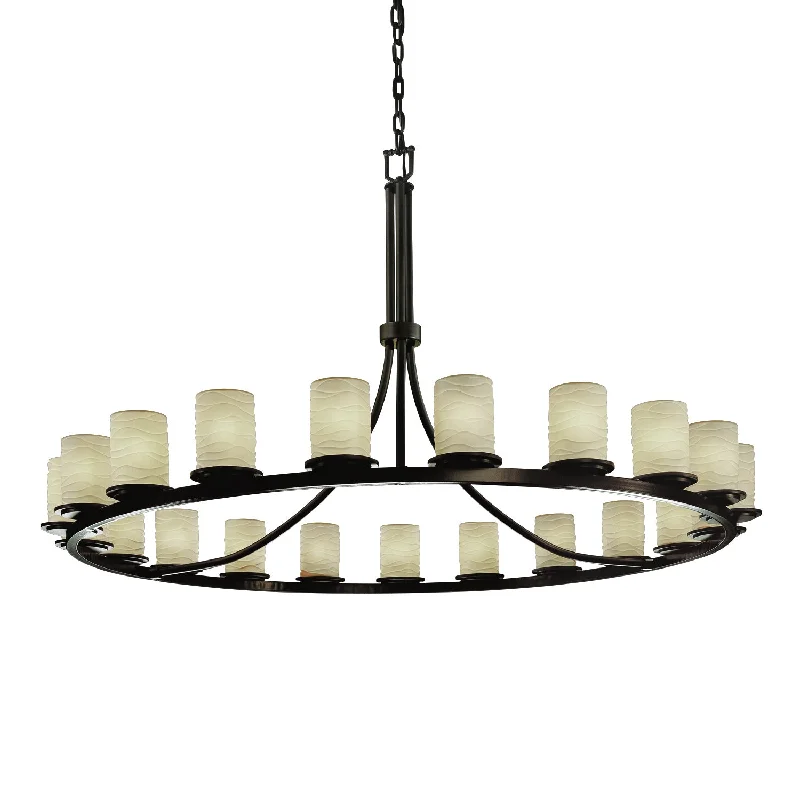 Chandeliers with Adjustable Height for Custom InstallationChandeliers with Adjustable Height for Custom InstallationJustice Designs Limoges POR-8716-10-WAVE-DBRZ Chandelier Light - Dark Bronze