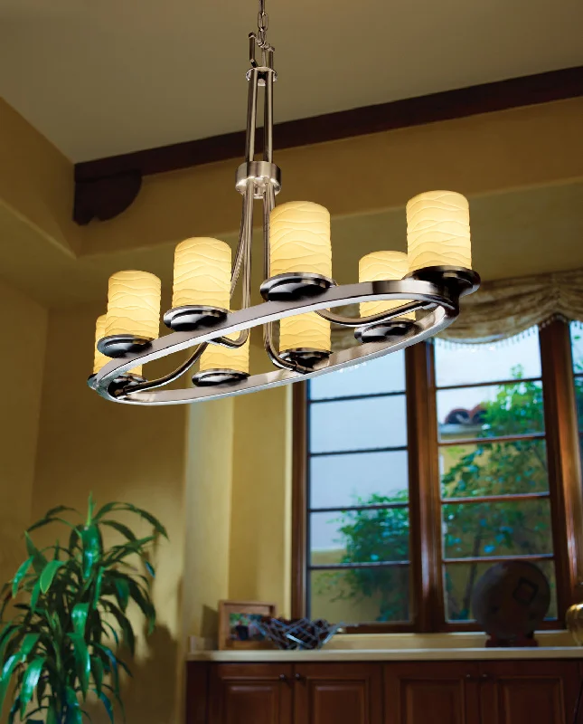 Chandeliers for Dining Rooms to Set the Mood for MealsChandeliers for Dining Rooms to Set the Mood for MealsJustice Designs Limoges POR-8751-10-WAVE-NCKL Chandelier Light - Brushed Nickel