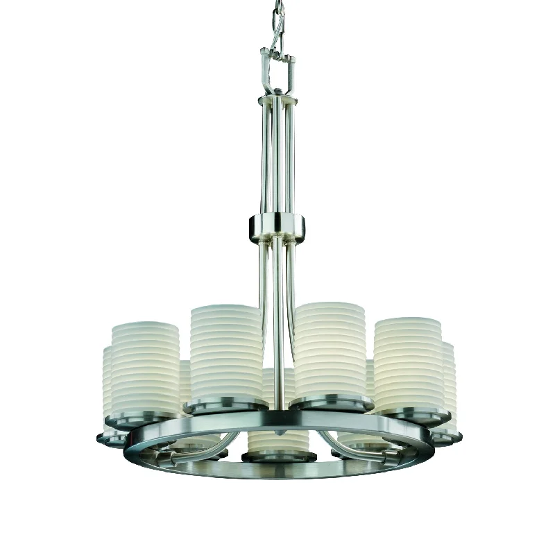 Chandeliers with Multiple Lights for Maximum IlluminationChandeliers with Multiple Lights for Maximum IlluminationJustice Designs Limoges POR-8766-10-SAWT-NCKL Chandelier Light - Brushed Nickel