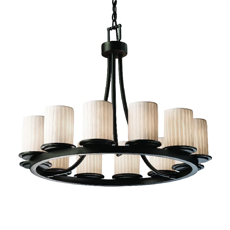 Rustic Wood Chandeliers for Country - Style HousesRustic Wood Chandeliers for Country - Style HousesJustice Designs Limoges POR-8768-10-WFAL-MBLK Chandelier Light - Matte Black