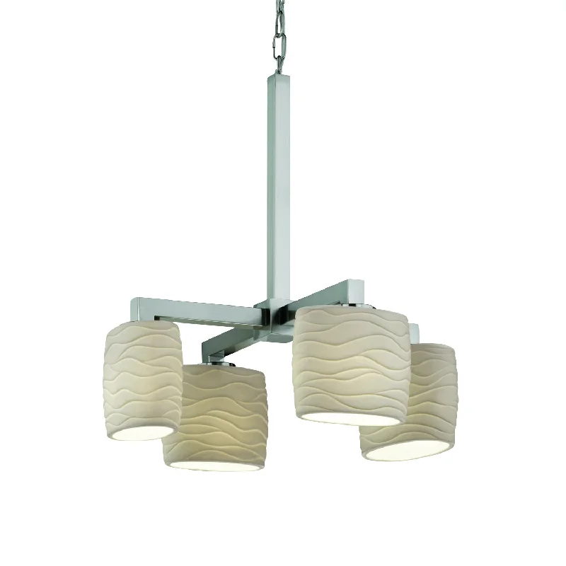 Industrial Iron Chandeliers for Loft - Inspired SpacesIndustrial Iron Chandeliers for Loft - Inspired SpacesJustice Designs Limoges POR-8829-30-WAVE-NCKL Chandelier Light - Brushed Nickel