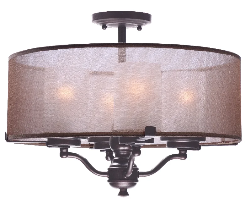 Chandeliers with Adjustable Arms for Directional LightingChandeliers with Adjustable Arms for Directional LightingLucid 4-Light Semi-Flush Mount Oil Rubbed Bronze - C157-24550TSOI