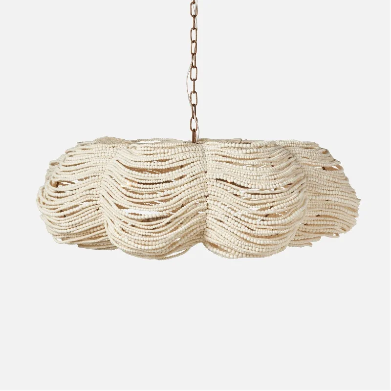 Chandeliers with Metal Frames in Silver FinishChandeliers with Metal Frames in Silver FinishMade Goods Kira Wood Beads Clover Chandelier