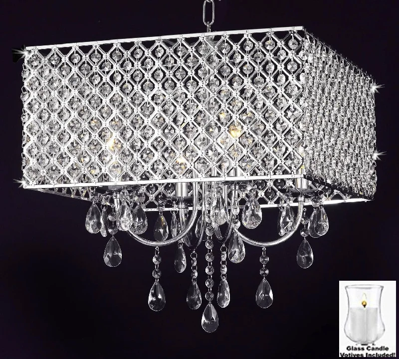 Mini Chandeliers for Adding Charm to Small SpacesMini Chandeliers for Adding Charm to Small SpacesModern Contemporary Chrome / Crystal 4-light Square Ceiling Chandelier Chandeliers Lighting With Candle Votives - Hang from Trees / Gazebo / Pergola / Porch / Patio / Tent  - G7-B31/2129/4