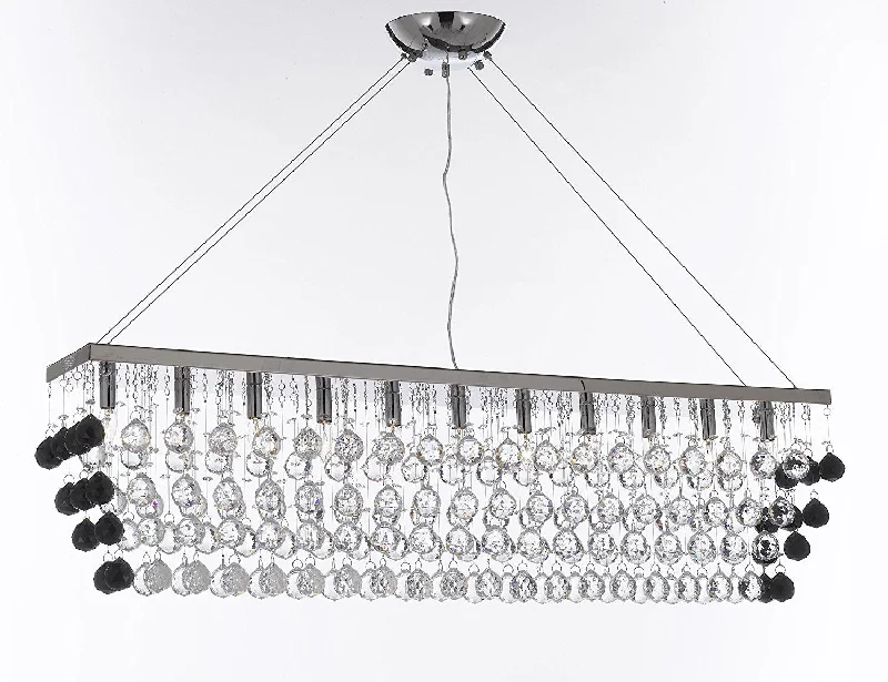 Chandeliers with Adjustable Arms for Directional LightingChandeliers with Adjustable Arms for Directional LightingModern Contemporary "Rain Drop" Linear Chandelier Light Lighting Chandeliers- Dressed with Jet Black Crystal Balls Great forDining Room or Billiard Pool Table Lighting - F7-B953/926/11 Chandeliers with Adjustable Arms for Directional LightingChandeliers with Adjustable Arms for Directional LightingModern Contemporary "Rain Drop" Linear Chandelier Light Lighting Chandeliers- Dressed with Jet Black Crystal Balls Great forDining Room or Billiard Pool Table Lighting - F7-B953/926/11