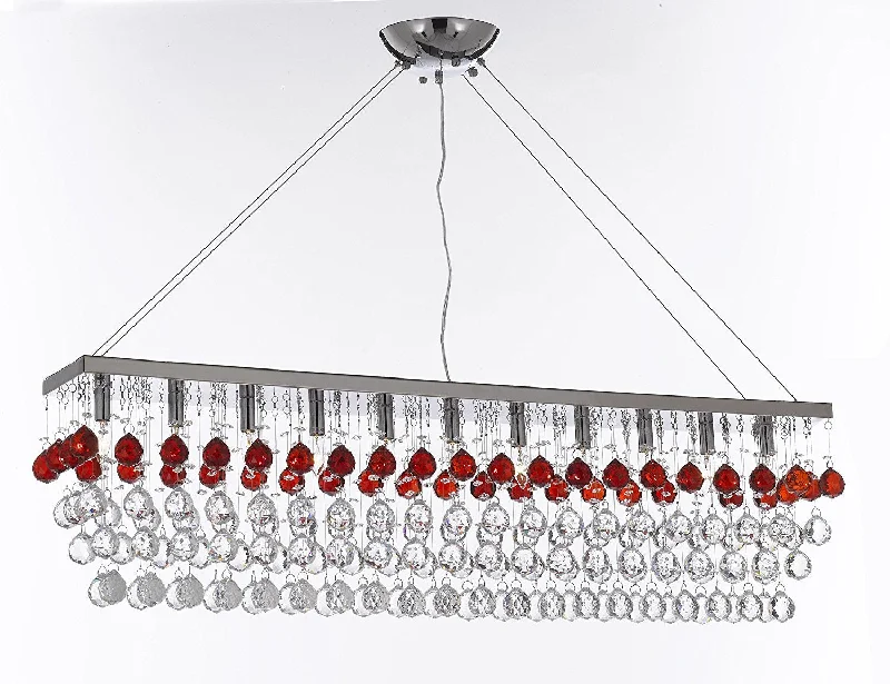 Chandeliers for Low Ceilings to Avoid OvercrowdingChandeliers for Low Ceilings to Avoid OvercrowdingModern Contemporary "Rain Drop" Linear Chandelier Light Lighting Chandeliers- Dressed with Ruby Red Crystal Balls Great for Dining Room or Billiard Pool Table Lighting - F7-B961/926/11 Chandeliers for Low Ceilings to Avoid OvercrowdingChandeliers for Low Ceilings to Avoid OvercrowdingModern Contemporary "Rain Drop" Linear Chandelier Light Lighting Chandeliers- Dressed with Ruby Red Crystal Balls Great for Dining Room or Billiard Pool Table Lighting - F7-B961/926/11
