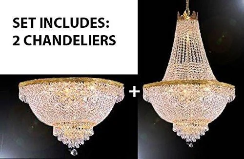 Ceiling - Mounted Chandeliers for Standard CeilingsCeiling - Mounted Chandeliers for Standard CeilingsSet Of 2 - Chandelier Lighting With Swarovski Crystal H30" X W24" + Swarovski Crystal Trimmed Chandelier French Empire Crystal Semi Flush Basket Chandelier H18" X W24" - 1Eaa93-870/9Sw+1Eaa93-Flush/Cg/870/9Sw Ceiling - Mounted Chandeliers for Standard CeilingsCeiling - Mounted Chandeliers for Standard CeilingsSet Of 2 - Chandelier Lighting With Swarovski Crystal H30" X W24" + Swarovski Crystal Trimmed Chandelier French Empire Crystal Semi Flush Basket Chandelier H18" X W24" - 1Eaa93-870/9Sw+1Eaa93-Flush/Cg/870/9Sw