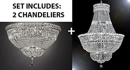 Chandeliers for Dining Rooms to Set the Mood for MealsChandeliers for Dining Rooms to Set the Mood for MealsSet Of 2 - French Empire Crystal Chandelier Lighting H36" W30" + Flush Basket French Empire Crystal Chandelier Lighting H22" W30" - Good For The Dining Room Foyer Hallway Bedroom Kitchen - 1Ea-Silver/454/14+1Ea-Flush/Cs/454/14 Chandeliers for Dining Rooms to Set the Mood for MealsChandeliers for Dining Rooms to Set the Mood for MealsSet Of 2 - French Empire Crystal Chandelier Lighting H36" W30" + Flush Basket French Empire Crystal Chandelier Lighting H22" W30" - Good For The Dining Room Foyer Hallway Bedroom Kitchen - 1Ea-Silver/454/14+1Ea-Flush/Cs/454/14