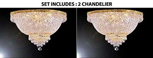 Art Deco Chandeliers for a Retro - Glam LookArt Deco Chandeliers for a Retro - Glam LookSet Of 2 - French Empire Crystal Semi Flush Chandelier Lighting H18" X W24" - A93-Flush/870/9 - Set Of 2 Art Deco Chandeliers for a Retro - Glam LookArt Deco Chandeliers for a Retro - Glam LookSet Of 2 - French Empire Crystal Semi Flush Chandelier Lighting H18" X W24" - A93-Flush/870/9 - Set Of 2